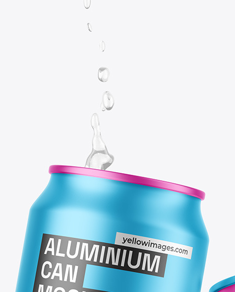 Two Matte Metallic Cans Mockup