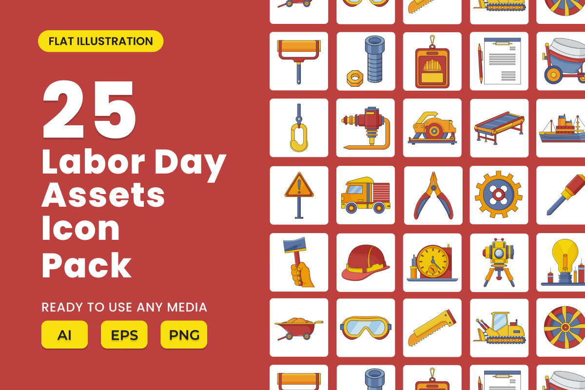 Labour Day 2D Icon Illustration Set Vol 2