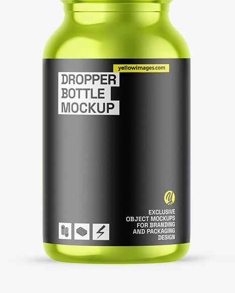 Metallic Dropper Bottle Mockup