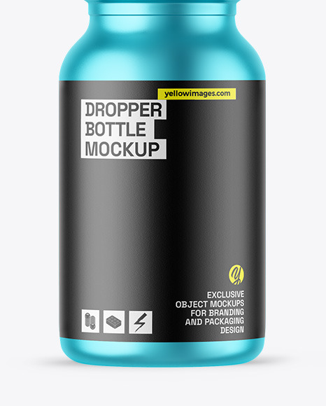 Matte Metallic Dropper Bottle Mockup