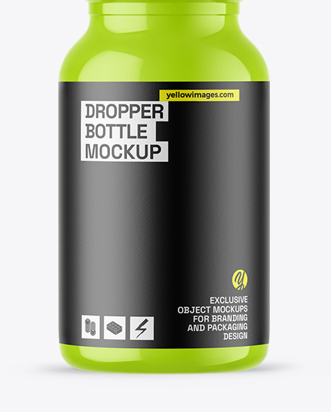 Glossy Dropper Bottle Mockup