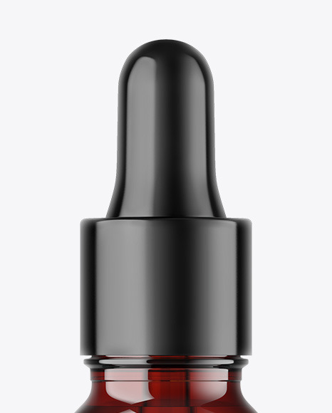 Dark Amber Glass Dropper Bottle Mockup