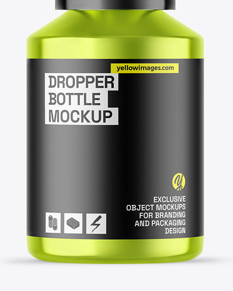 Metallic Dropper Bottle Mockup