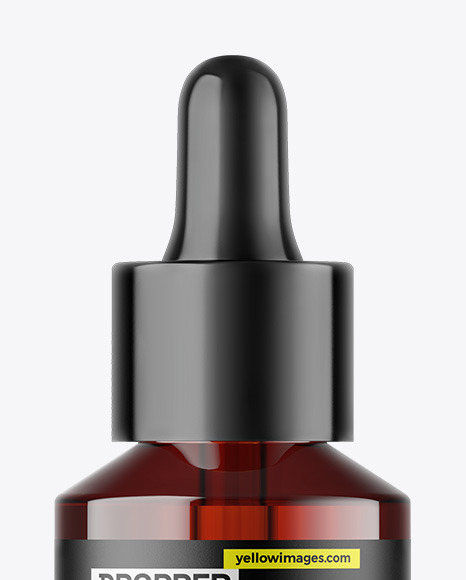 Dark Amber Glass Dropper Bottle Mockup