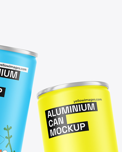 Two Cans W/ Matte Finish Mockup