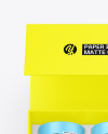Paper Box With Four Matte Candles Mockup