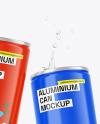 Two Cans W/ Glossy Finish Mockup