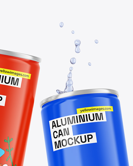 Two Cans W/ Glossy Finish Mockup