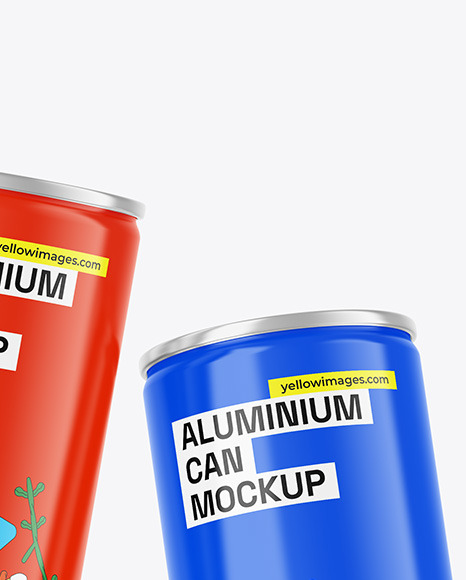 Two Cans W/ Glossy Finish Mockup