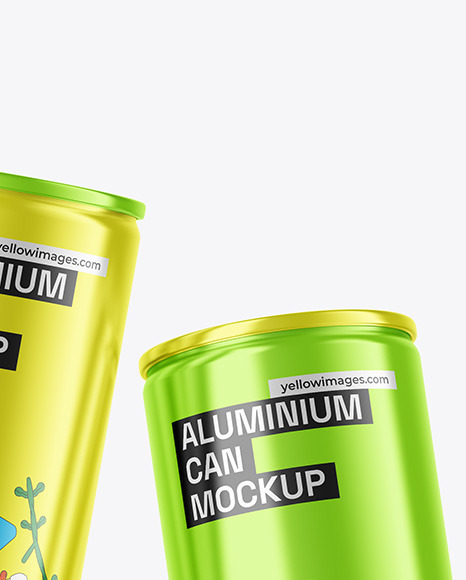 Two Glossy Metallic Cans Mockup