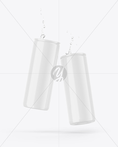 Two Glossy Cans Mockup