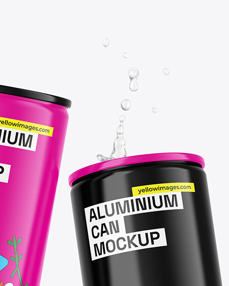 Two Glossy Cans Mockup