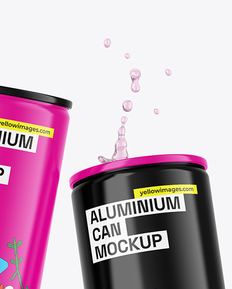 Two Glossy Cans Mockup