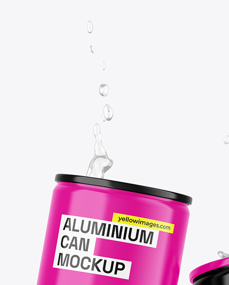 Two Glossy Cans Mockup