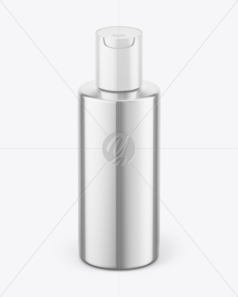 Glossy Metallic Cosmetic Bottle Mockup