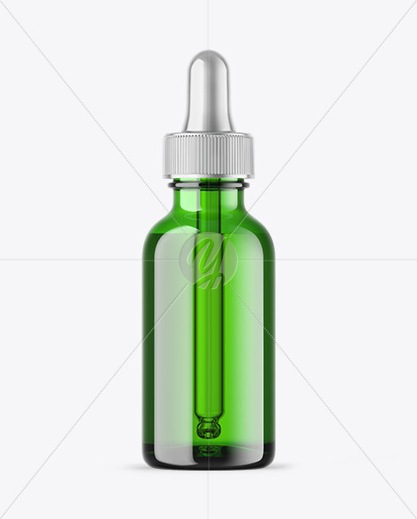 Green Glass Dropper Bottle Mockup