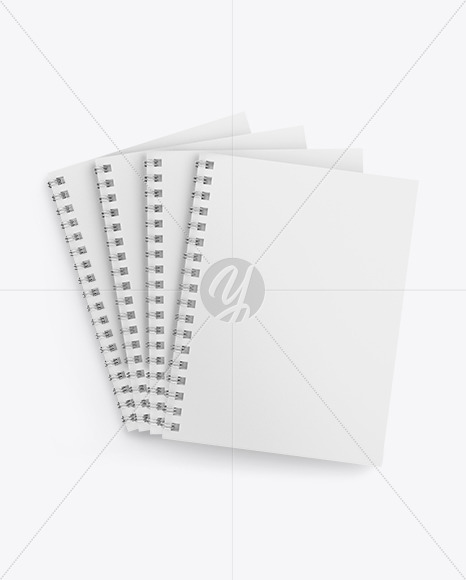 Four Spring Notebooks Mockup