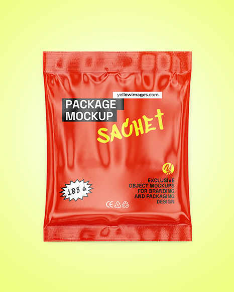 Glossy Sachet Mockup