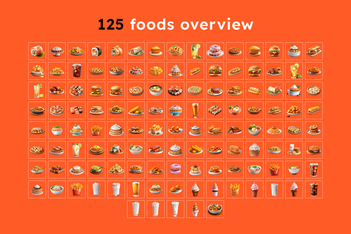 125 Animoji Style Food