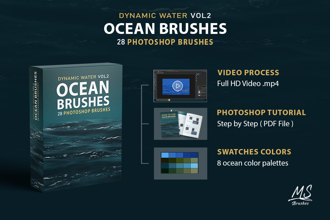 Dynamic Ocean Photoshop Brushes VOL2