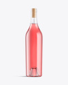 Clear Glass Bottle With Pink Wine Mockup