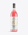 Clear Glass Bottle With Pink Wine Mockup