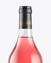 Clear Glass Bottle With Pink Wine Mockup