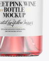 Clear Glass Bottle With Pink Wine Mockup