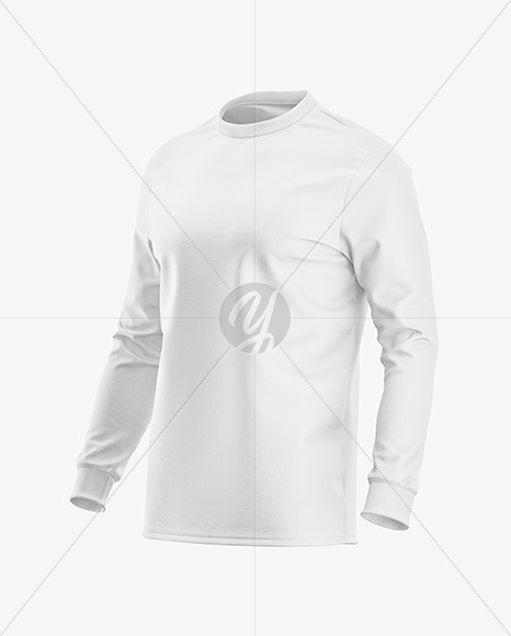 Men’s Long Sleeve T-Shirt Mockup - Half Side View