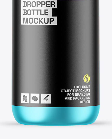 Matte Metallic Dropper Bottle Mockup