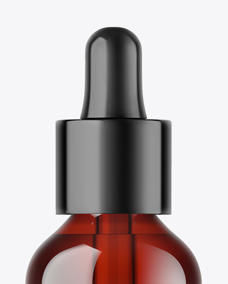 Dark Amber Glass Dropper Bottle Mockup