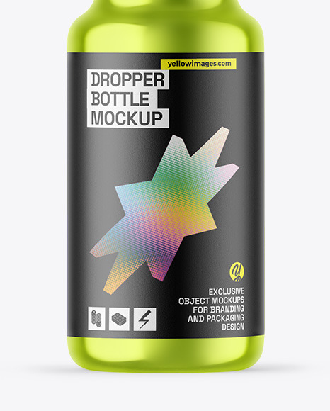 Metallic Dropper Bottle Mockup