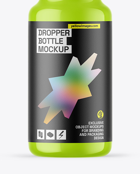 Glossy Dropper Bottle Mockup