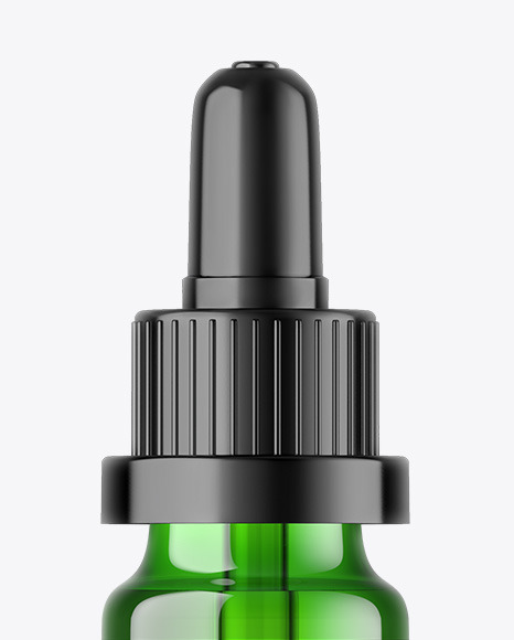 Green Glass Dropper Bottle Mockup