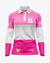 Women’s Long Sleeve Polo Shirt Mockup