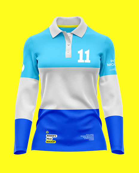 Women’s Long Sleeve Polo Shirt Mockup