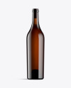 Amber Glass Bottle With White Wine Mockup