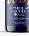 Blue Glass Bottle With White Wine Mockup