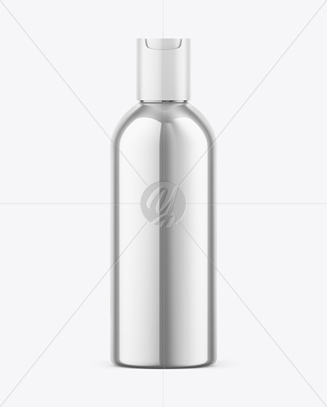 Glossy Metallic Cosmetic Bottle Mockup