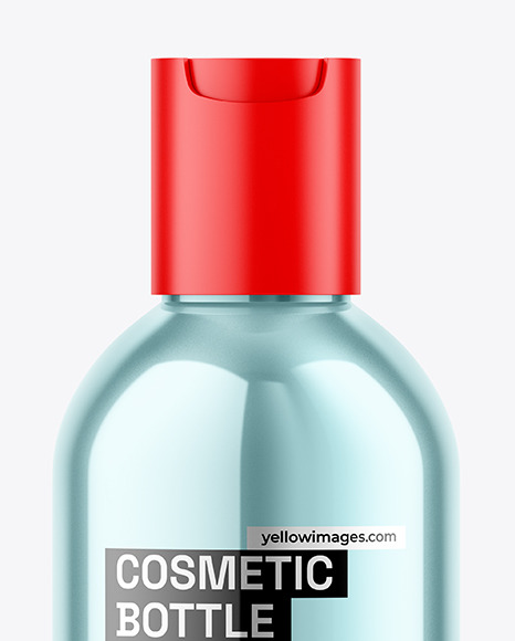 Glossy Metallic Cosmetic Bottle Mockup