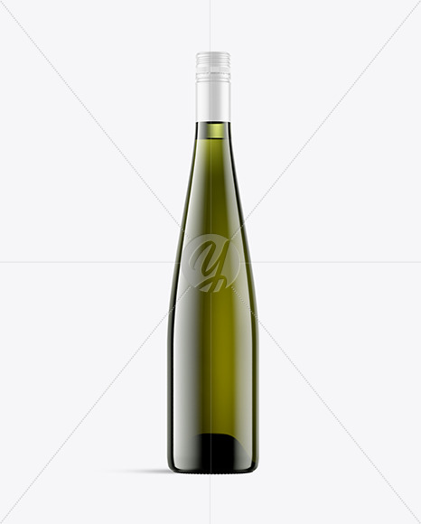 Green Glass Bottle With White Wine Mockup Green Glass Bottle With White Wine Mockup