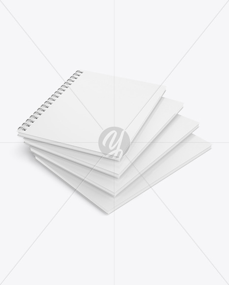 Four Spring Notebooks Mockup