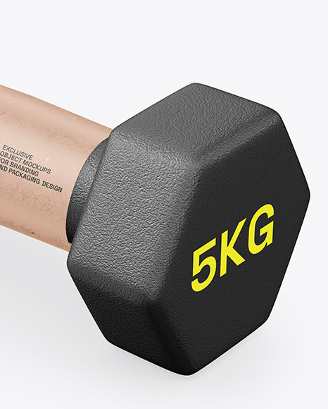 Neoprene Dumbbell with Paper Mockup