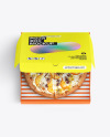 Half Open Kraft Box With Pizza Mockup