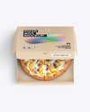 Half Open Kraft Box With Pizza Mockup