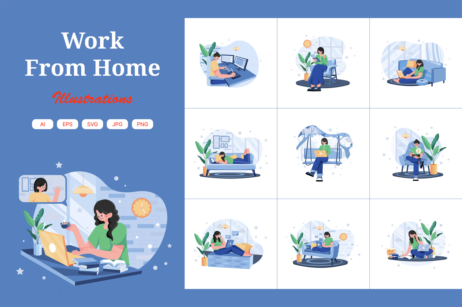 M593_Work From Home Illustration Pack