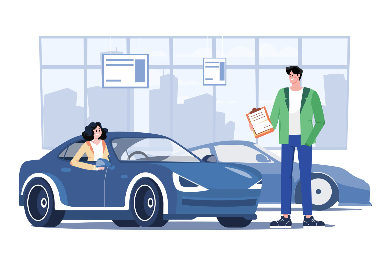 M555_Car Dealership Illustration Pack