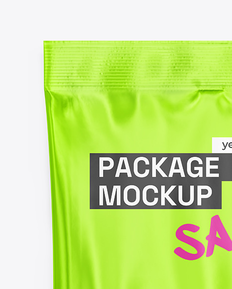 Matte Metallic Sachet Mockup