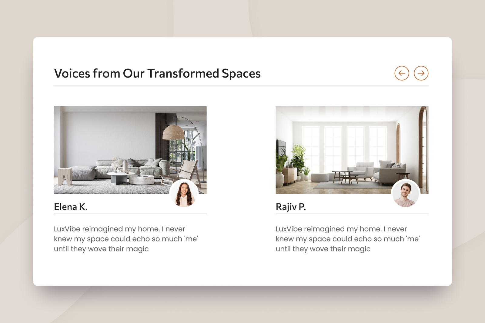 LuxVibe - Interior Design Landing Page