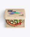 Half Open Kraft Box With Pizza Mockup